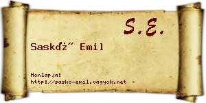 Saskó Emil névjegykártya