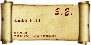 Saskó Emil névjegykártya